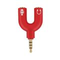 3.5 mm Jack Splitter 2 Male 1 Female (U-Shape) 1 mic 1 headphone..