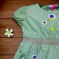 Premium Quality Baby Girls Dress For 1 to 3 Years | Floral Embroidered Elastic Waist Half Sleeve Dress. 