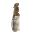7.48 Inch Natural Vietnam Buffalo Horn Comb Parrot Engraved Horn Comb Anti-Static Comb Brush Hair Massage Comb. 