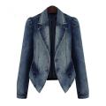 Spring Women Denim Jacket Blue Basic Coats Casual Slim Long Sleeve Plus Size Fashion Short Jeans Jacket for Girl. 