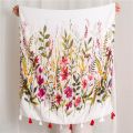 【Hey my home】Winter Scarf for Women Style Fringes Viscose Ladies Floral Shawls Cotton Linen Scarves Foulard Muslim Hijabs.