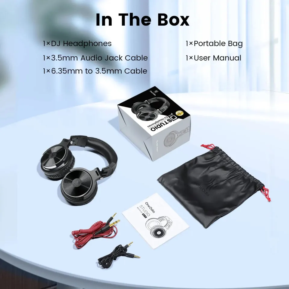 OneOdio Studio Headphones - Over Ear Professional Monitoring Headset With Dual Jacks