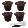 Coffee Filter Coffee Capsules Cup Reu For 4PCS With Spoon Brush.