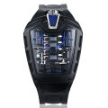 Poison sports car concept racing mechanical style six cylinder engine compartment creative watch men's trend fashion watch. 