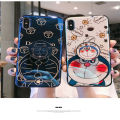 Phone Case OPPO Reno 4 Back Cover Cute 3D Cartoon Blue Light Happy Doraemon Soft Couple Cases Stand Holder for OPPO Reno4 Case.