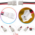 JST PH2.0 2.0mm Pitch 2Pin Male & Female Cable Connector. Micro JST PH 2P Plug Jack Socket Terminal Wire Cable Connectors for LED Strip, RC Toy Car, Boat, 1S Battery ESC.