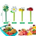 Lunch Bento Box Accessories Fruit Food Picks Silicone Cups Lunch Box Dividers and Multi-Purpose Silicone Wrap Bands for Kids. 