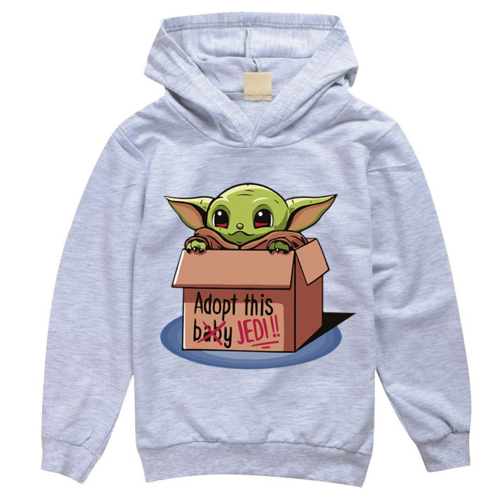 Baby Yoda Boys Girls Hoodie Children's Long-sleeved Cartoon