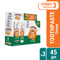 Parachute Just for Baby - Baby Gel Toothpaste 45g (Orange) - Pack of 3. 