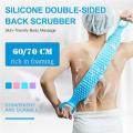 Silicone Bath Body Brush, Exfoliating Long Silicone Body Back Scrubber Double Side Body Brush Back Washer for Deep Cleaning Bath Towel Brush.