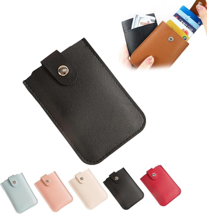 5 Slot PU Leather Ultra-Thin Mini Design Card Holder -Black