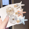 Ocean Shell Starfish Hair Clip Simple Sea Star Hairpin Women Party Duckbill Bangs Clip Girl Barrettes Headdress Hair Accessories.