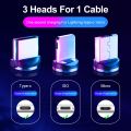 USB C Magnetic Cable Fast charge 3A Micro USB Type C 360 Magnet Fast Charger For iPhone Samsung Android Mobile Phone Cable. 
