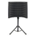 Mini 3 Panels Acoustics Microphone Isolation Shield Foam Wind Screen with Stand Plastic Portable Windscreen for Studio LO-PS58. 
