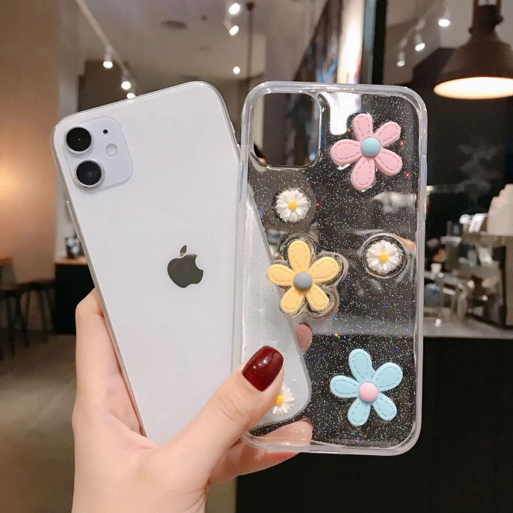 Girl%20lovely%20flower%20transparent%20phone%20case%20for%20iPhone%206%207%20plus%208%20se%20Pro%2011%2012%2013%20mini%20Promax%2011pro%20floral%20pink%20white%20back%20cover%20-%20Image%206