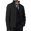 Men’S Knitted Sweater Gothic High Collar Pullover Top Fashion Casual Autumn And Winter Button Cardigan Coat Streetwear Cashmere.