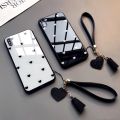For Realme GT NEO 2 3 5 se PRO c35 c17 Love Heart Tassel Lanyard Phone Case For OPPO Realme 11 9 8 i Pro Tempered Glass Cover.
