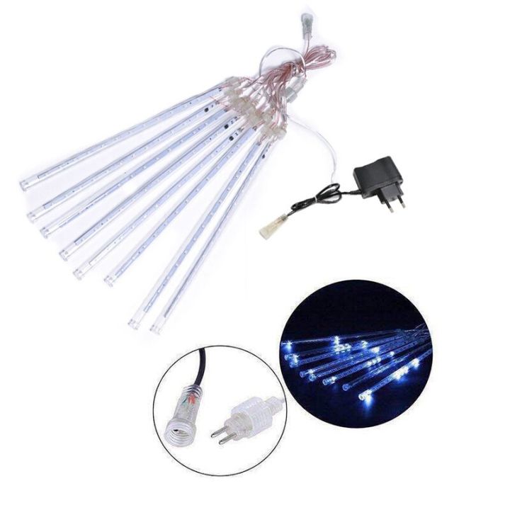 Meteor%20Shower%20Lights%2030cm%208%20Tubes%20192%20Led%20Falling%20Raindrop%20String%20Lights%20For%20Outdoor%20Garden%20Home%20Christmas%20%20Wedding%20Party%20Decor--Warm%20White--%20-%20Image%204