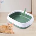 Cat Bedpan Detachable Semi open Litter Box for Bunny Cats Supplies Kitty Green. 