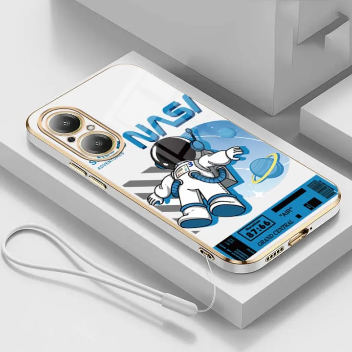 realme%20C67%204G%20Smile%20Astronaut%20nasa%20Square%20Phone%20Case%206D%20Plating%20Candy%20Soft%20Casing%20Cover%20-%20Image%205