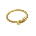 Classic Gold Plated Stainless Steel Chain Bangle New Design Hiphop Twist Chain Bangle For Women Men. 