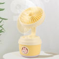 Light spray, small fan, USB charging, three levels of wind angle, adjustable wind angle, summer student dormitory desktop cooling fan.
