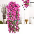 Artificial Flowers Violet Wall Hanging Flower Home Garden Outdoor Decor Accessories Orchid Wedding Party Decoration Plants.