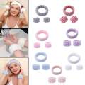 Face Wash Headband Wristband Set SPA Headband Makeup Headband Facial Wrist Cuffs for Shower , Gray.