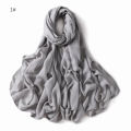 Viscose Hijab Scarf Double Stitches Edge Plain Cotton Modal Muslim Women Scarf Soft Lightweight Shawl Rayon Scarf Hijab 185x85cm. 