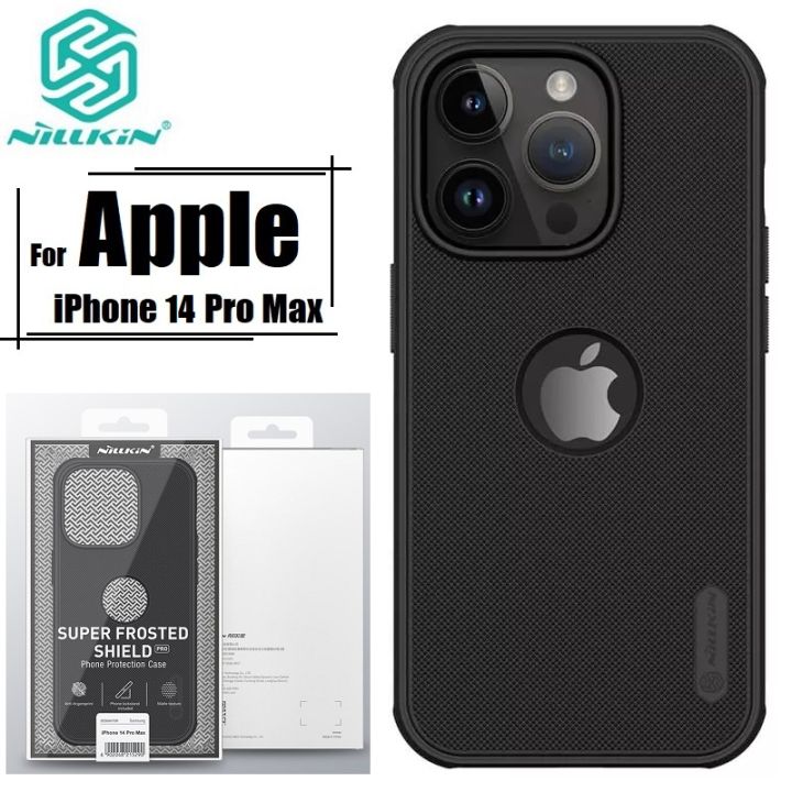 Nillkin { Apple iPhone 14 Pro Max 6.7 } Super Frosted Shield Pro Matte cover case for Apple iPhone 14 Pro Max 6.7 (2022) (with LOGO cutout) - Black