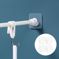 Strong Curtain Rod Bracket Holder Hooks For Wall Adhesive Bathroom Shower Rod Tension Retainer No Drilling Stick For Closet. 