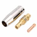 11Pcs/Set Mig Welding Nozzle Welder Torch Nozzles Gold Tip Holder Contact Tips 0.040 Inch Gas Diffuser Set For Torches.