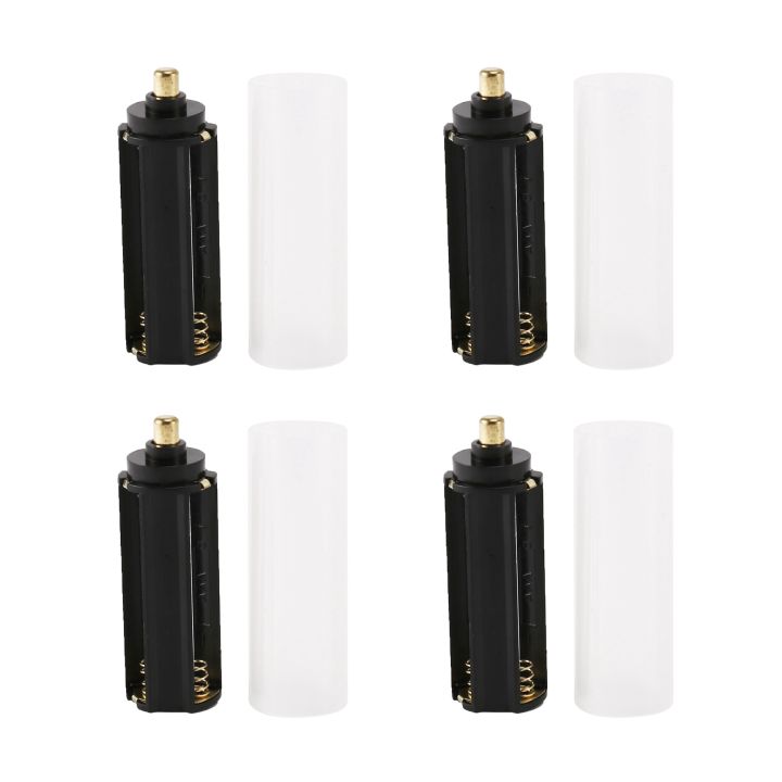 4PCS 18650 Battery Tube + 4PCS AAA Battery Holder for Flashlight Torch Lamp