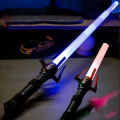 2-in-1 Children Telescopic Sword Color-changing Flashing Stick Led Light Sword Set For Role-playing/acting. 