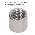 Threaded Sleeve Rod, M10x1.5 10 Pcs L13mm Round Connector Nut 304 Stainless Steel for Pipeline Maintenance.