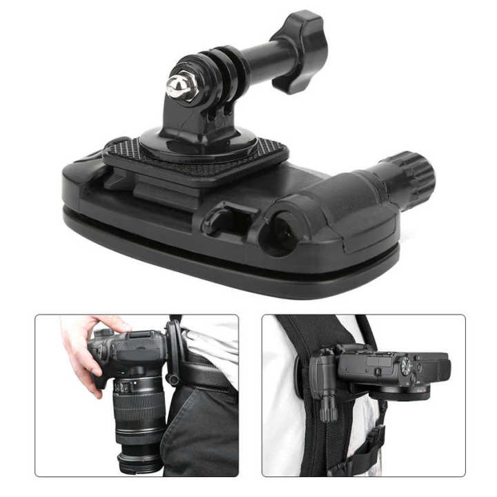 Mirrorless Camera Backpack Clip Mount RCSTQ Plastic Black Quick Release Adjustable Strap for SLR/Mirrorless Camera/Motion