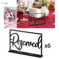 6x Reserved Table Signs Decoration Standing Reservation for.