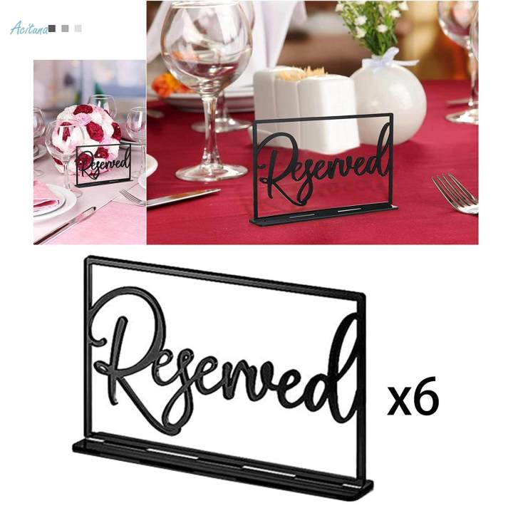 6x%20Reserved%20Table%20Signs%20Decoration%20Standing%20Reservation%20for%20-%20Image%209