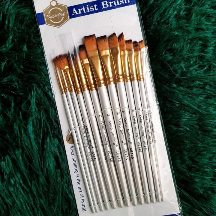 Keep Smiling Artist Paint Brush 13pcs Set Mix Brushes | Daraz.com.bd