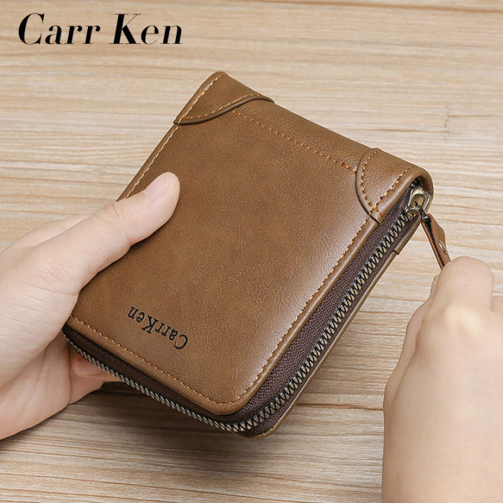 Wallet Guys Purse Men's Leather Wallet Zipper Small Multi-card