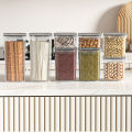 Qiunery 8 Pcs Airtight Food Storage Containers With Labels Baking Storage Set, Sealed Jar Grain Storage Box, Clear Dry Food Canisters For Kitchen, Pantry, Restaurant. 