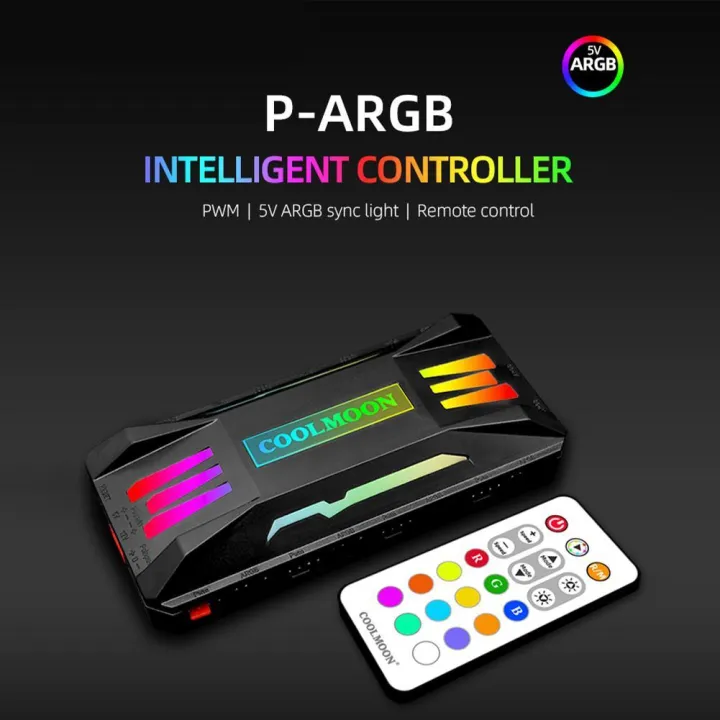 gu%20Coolmoon%20P-argb%20Controller%204-pin%20Pwm%205v%203pin%20Smart%20RGB%20Remote%20Controller%20Chassis%20Fan%20Hub%20Pc%20Case%20Cooling%20Fan%20-%20Image%203
