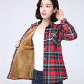 2023 Winter New Plus Thick Women's Warm Plaid Shirt Coat Lady Casual Fleece Velvet Jacket Tops Hot Women Clothes Outerwear. 