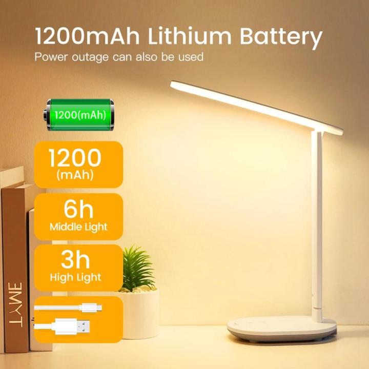 Led Desk Lamp Color Stepless Dimmable Touch Foldable Table Lamp