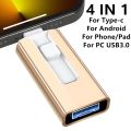 Phone USB 3.0 256GB 32G Usb Flash Drive 4 IN 1 For iphone iPad Android Phone External Storage 128GB 64GB Pendrive Gift Usb Stick. 