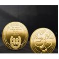 wholesale customized gold and silver plated metal souvenir i love you lucky coin.