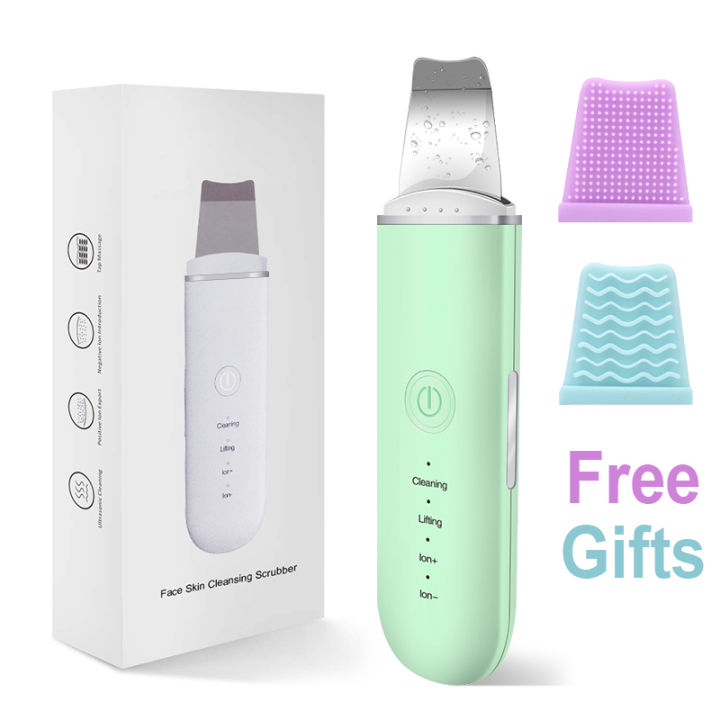 Ultrasonic Skin Scrubber Vibration Face Spatula Blackhead Remover Facial Scrubber Shovel Clean Cavitation Peeling Facial Lifting FeeoiF
