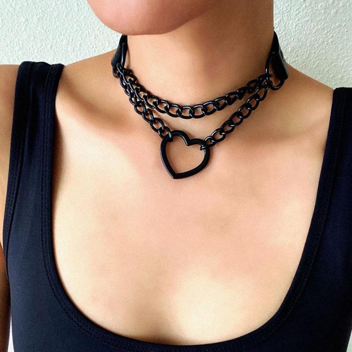 Chain Choker Egirl Punk Chain Choker Necklace Exaggerated Chunky
