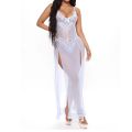 Bikini Cover-Ups Floral Lace See Through Slim Fit Maxi Dress Women Sleeveless V Neck Split Dress Sleepwear Night Dress. 
