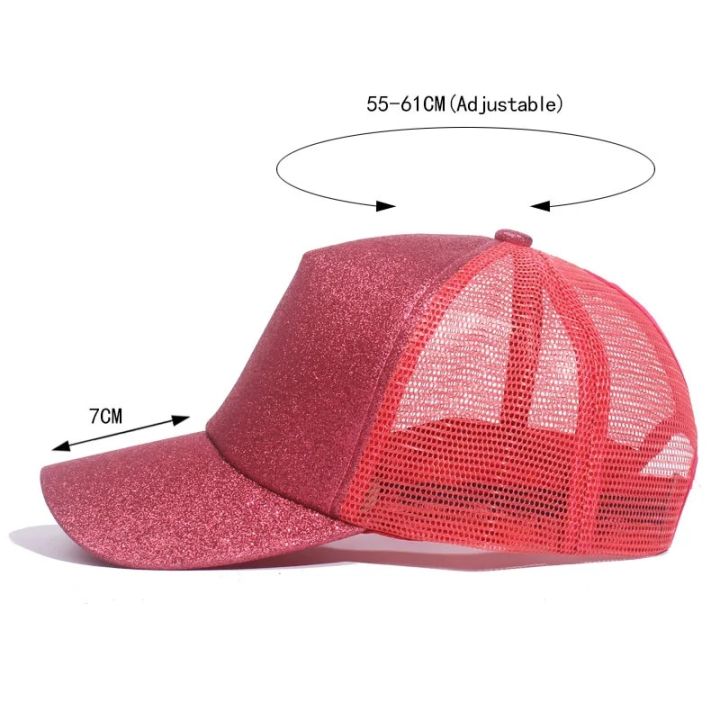 2021%20Glitter%20Women%20Baseball%20Cap%20Ponytail%20Mesh%20Snapback%20Hat%20Casual%20Sport%20Sun%20Caps%20Sequins%20Shining%20Washed%20Cotton%20Adjustable%20Hats%20-%20Image%203